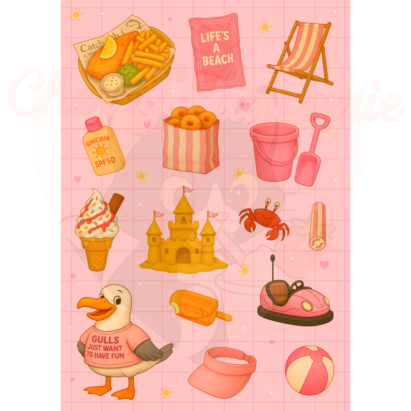 Life’s a beach sticker sheet