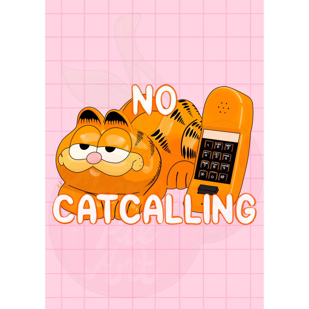 Garfield phone no cat calling print