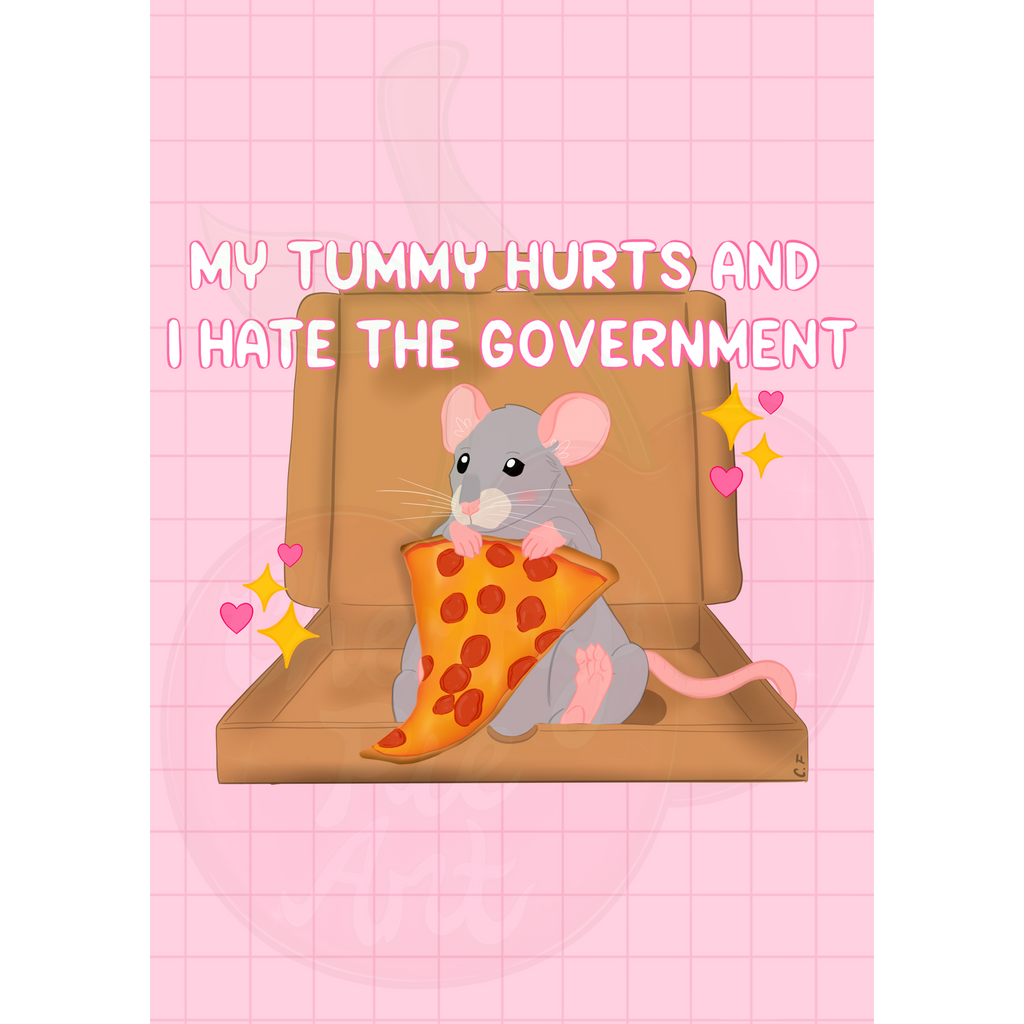 My tummy hurts and I hate the government rat