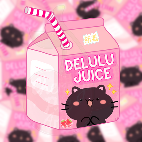 Delulu juice sticker